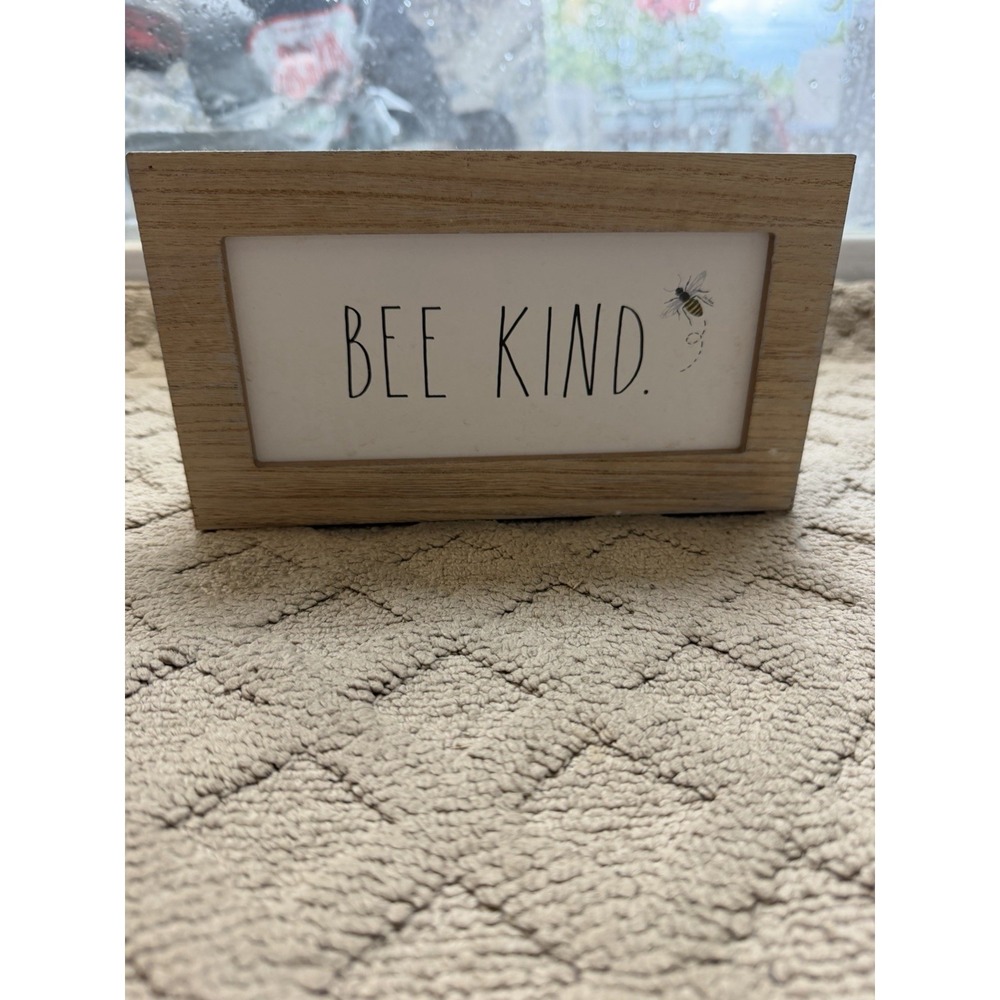 Rae Dunn Wood Framed "BEE KIND" Bumble Bee  Sign